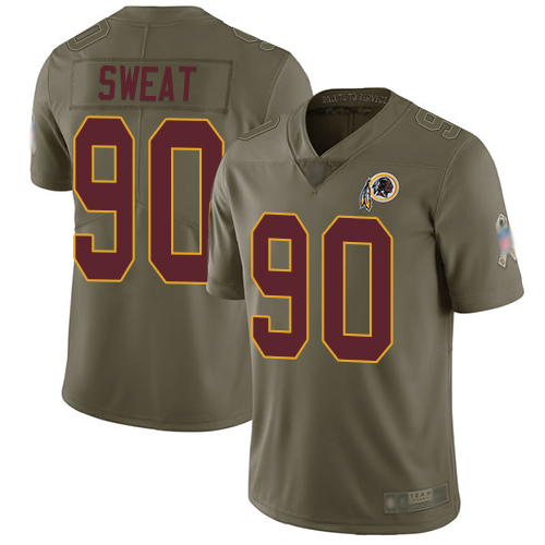 Washington Commanders #90 Montez Sweat Olive Men's Stitched Limited 2017 Salute To Service Jersey Men's
