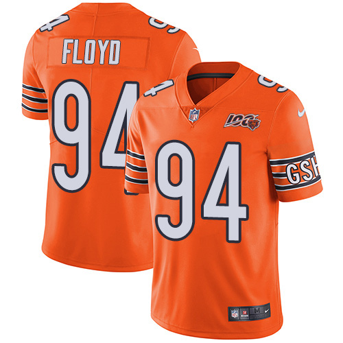 Chicago Bears #94 Leonard Floyd Orange Men's 100th Season Stitched Limited Rush Jersey Men's