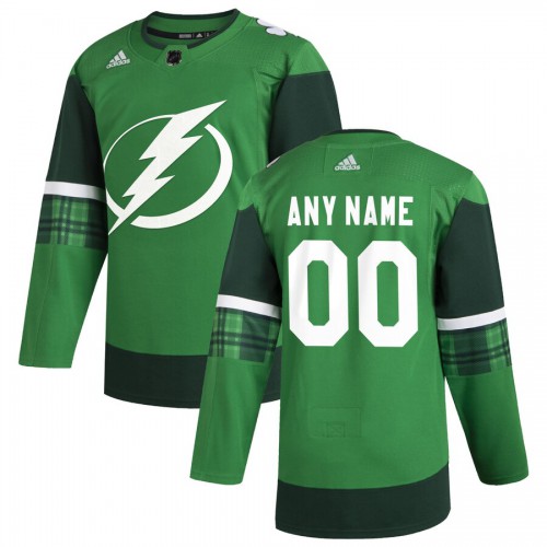 Tampa Bay Lightning Men's Adidas 2020 St. Patrick's Day Custom Stitched Jersey Green