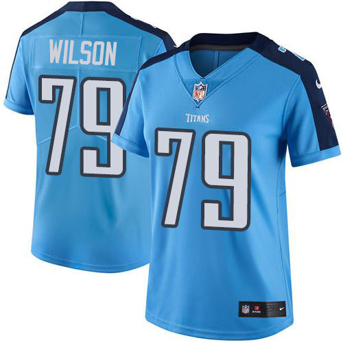 Tennessee Titans #79 Isaiah Wilson Light Blue Women's Stitched Limited Rush Jersey Womens