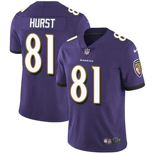 Baltimore Ravens #81 Hayden Hurst Purple Team Color Men's Stitched Vapor Untouchable Limited Jersey Men's