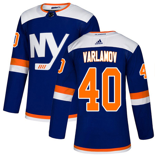 Adidas New York Islanders #40 Semyon Varlamov Blue Alternate Authentic Stitched Jersey Men's