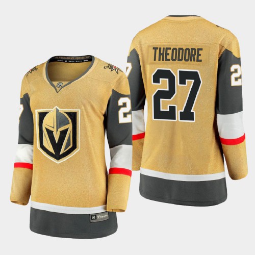 Vegas Golden Vegas Golden Knights #27 Shea Theodore Women 2020-21 Player Alternate Stitched Jersey Gold Womens