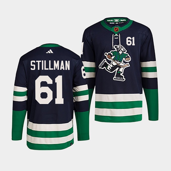 Vancouver Canucks #61 Riley Stillman Men's Adidas Reverse Retro 2.0 Authentic Player Jersey - Navy