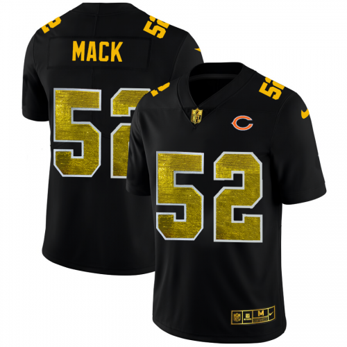 Chicago Chicago Bears #52 Khalil Mack Men's Black Golden Sequin Vapor Limited Jersey Men's