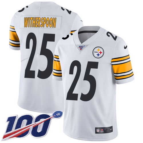Steelers #25 Ahkello Witherspoon White Men's Stitched 100th Season Vapor Limited Jersey