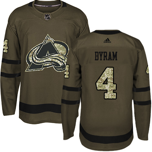 Adidas Colorado Avalanche #4 Bowen Byram Green Salute to Service Stitched Jersey Men's