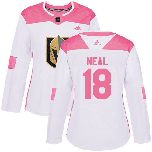 Adidas Golden Vegas Golden Knights #18 James Neal White/Pink Authentic Fashion Women's Stitched Jersey Womens