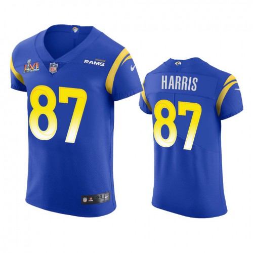 Los Angeles Los Angeles Rams #87 Jacob Harris Men's Super Bowl LVI Patch Vapor Elite Player Jersey - Royal Men's