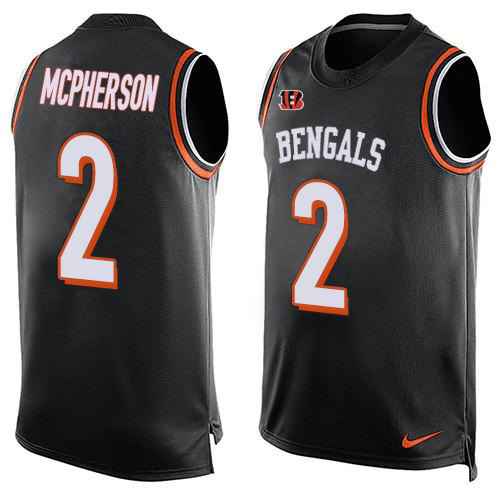 Bengals #2 Evan McPherson Black Team Color Men's Stitched Limited Tank Top Jersey