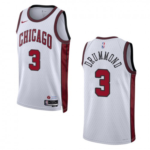 Chicago Chicago Bulls #3 Andre Drummond Unisex White 2022-23 Swingman Jersey - City Edition Mens