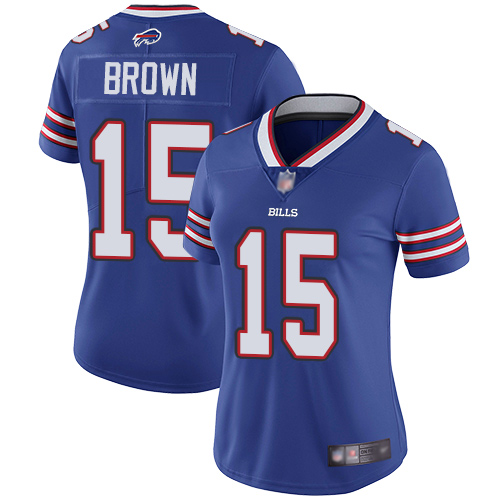 Buffalo Bills #15 John Brown Royal Blue Team Color Women's Stitched Vapor Untouchable Limited Jersey Womens