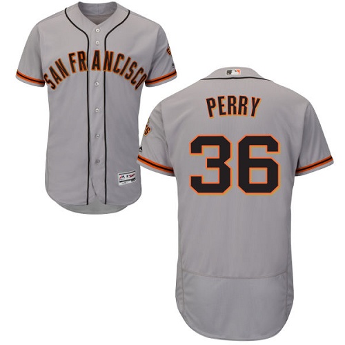 San Francisco Giants #36 Gaylord Perry Grey Flexbase Authentic Collection Road Stitched Jersey Men's