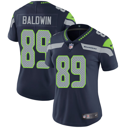 Seattle Seahawks #89 Doug Baldwin Steel Blue Team Color Women's Stitched Vapor Untouchable Limited Jersey Womens