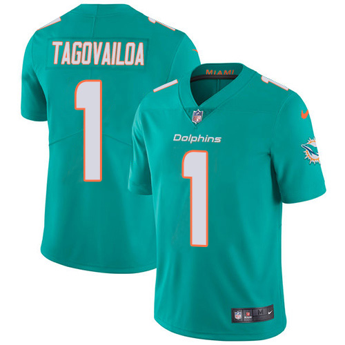 Dolphins #1 Tua Tagovailoa Aqua Green Team Color Youth Stitched Vapor Untouchable Limited Jersey