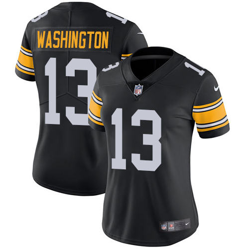 Pittsburgh Steelers #13 James Washington Black Alternate Women's Stitched Vapor Untouchable Limited Jersey Womens