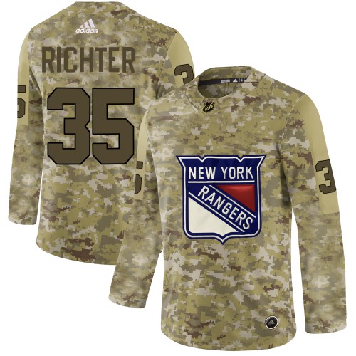 Adidas New York Rangers #35 Mike Richter Camo Authentic Stitched Jersey Men's