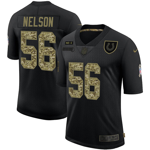 Indianapolis Colts #56 Quenton Nelson Men's 2020 Salute To Service Camo Limited Jersey Black