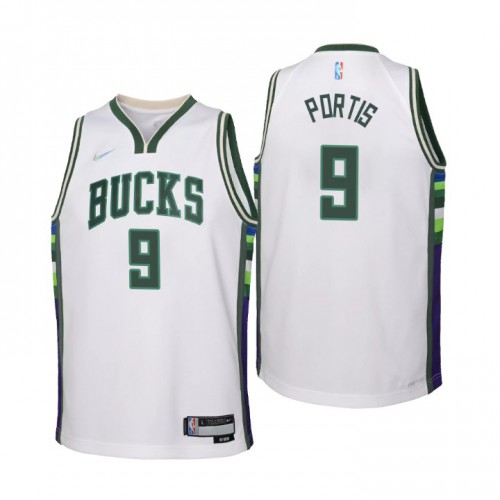 Milwaukee Milwaukee Bucks #9 Bobby Portis Youth White 2021/22 Swingman Jersey - City Edition Youth