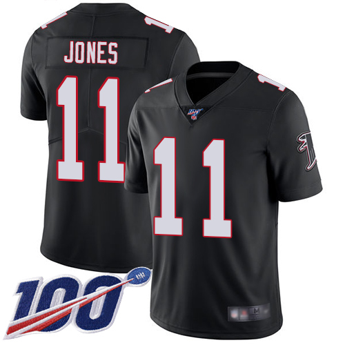 Atlanta Falcons #11 Julio Jones Black Alternate Youth Stitched 100th Season Vapor Limited Jersey Youth