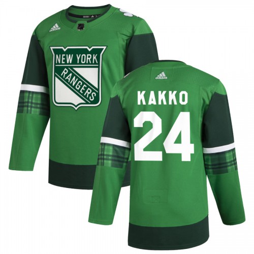 New York New York Rangers #24 Kaapo Kakko Men's Adidas 2020 St. Patrick's Day Stitched Jersey Green.jpg.jpg Men's