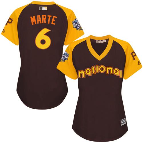 Pittsburgh Pirates #6 Starling Marte Brown 2016 All-Star National League Women's Stitched Jersey Womens