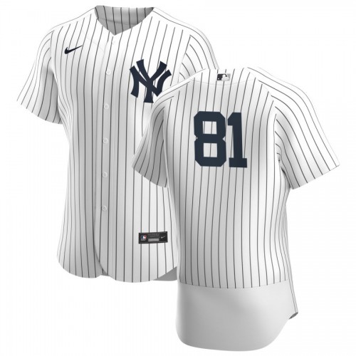 New York New York Yankees #81 Luis Gil Men's White Navy Home 2020 Authentic Player Jersey Men's