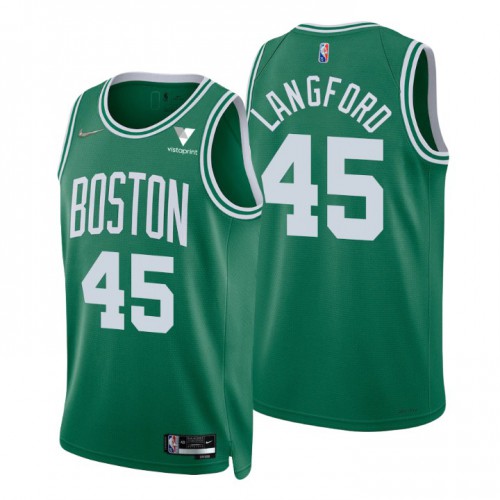 Boston Celtics #45 Romeo Langford Green Mens 2021-22 75th Anniversary Diamond Swingman Jersey - Icon Edition Mens