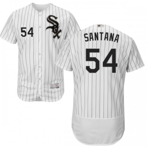 Chicago White Sox #54 Ervin Santana White(Black Strip) Flexbase Authentic Collection Stitched Jersey Men's