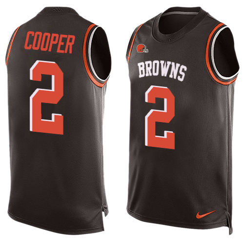 Browns #2 Amari Cooper Brown Team Color Men's Stitched Limited Tank Top Jersey