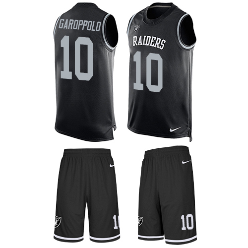 Raiders #10 Jimmy Garoppolo Black Team Color Men's Stitched Limited Tank Top Suit Jersey