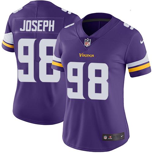 Minnesota Vikings #98 Linval Joseph Purple Team Color Women's Stitched Vapor Untouchable Limited Jersey Womens