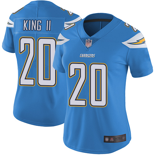 Los Angeles Chargers #20 Desmond King II Electric Blue Alternate Women's Stitched Vapor Untouchable Limited Jersey Womens