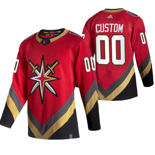Vegas Golden Knights Custom Red Men's Adidas 2020-21 Alternate Authentic Player Jersey