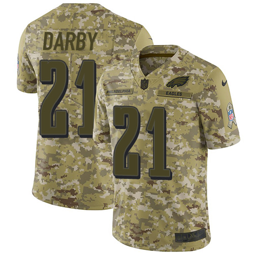 Philadelphia Eagles #21 Ronald Darby Camo Men's Stitched Limited 2018 Salute To Service Jersey Men's