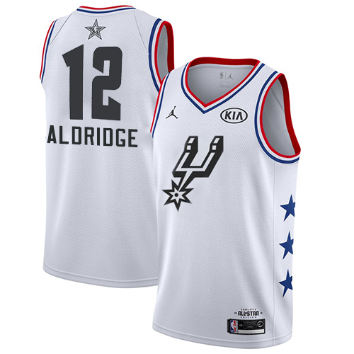 San Antonio Spurs #12 LaMarcus Aldridge White Jordan Swingman 2019 All-Star Game Jersey Mens