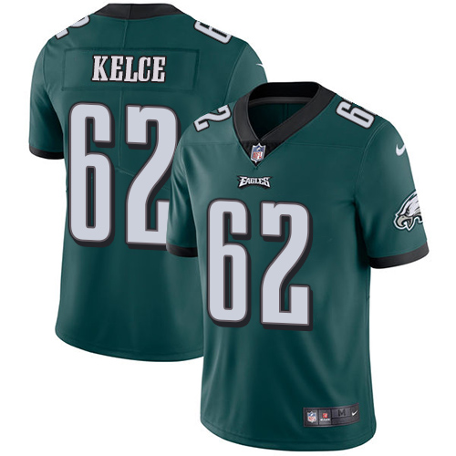 Eagles #62 Jason Kelce Midnight Green Team Color Men's Stitched Vapor Untouchable Limited Jersey
