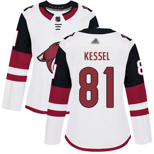 Adidas Arizona Coyotes #81 Phil Kessel White Road Authentic Women's Stitched Jersey Womens