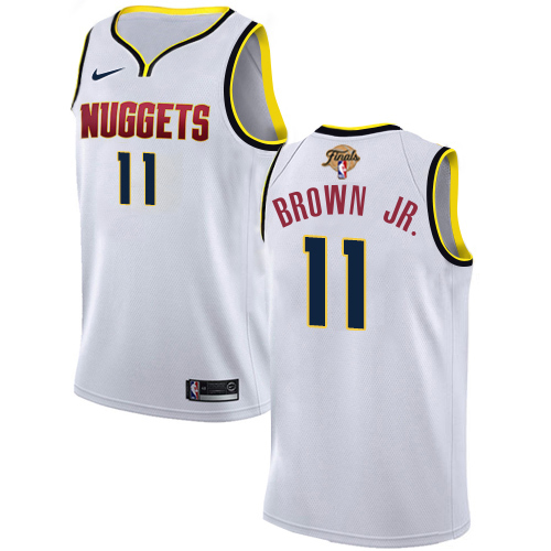 Denver Nuggets #11 Bruce Brown Jr. White Women's 2023 Finals Patch Swingman Association Edition Jersey