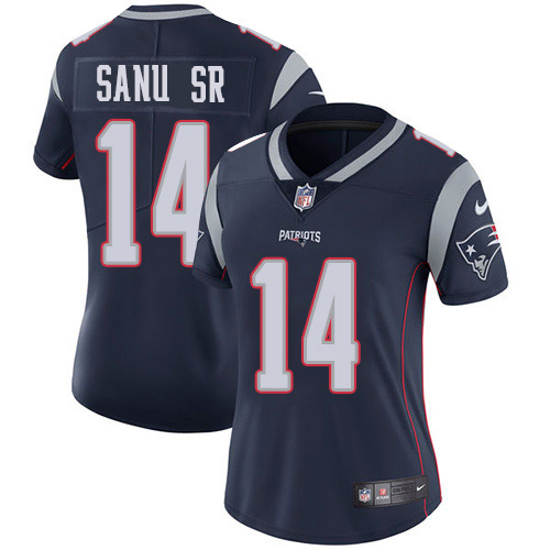 New England Patriots #14 Mohamed Sanu Sr Navy Blue Team Color Women's Stitched Vapor Untouchable Limited Jersey Womens