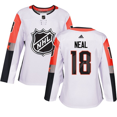 Adidas Golden Vegas Golden Knights #18 James Neal White 2018 All-Star Pacific Division Authentic Women's Stitched Jersey Womens