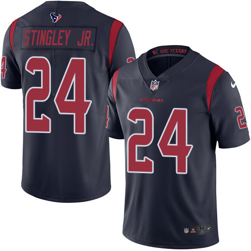 Texans #24 Derek Stingley Jr. Navy Blue Youth Stitched Limited Rush Jersey