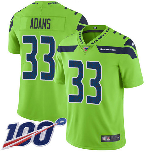 Seahawks #33 Jamal Adams Green Men's Stitched Limited Rush 100th Season Jersey