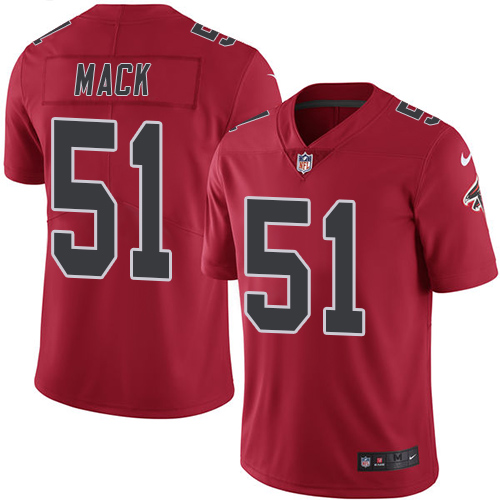 Atlanta Falcons #51 Alex Mack Red Youth Stitched Limited Rush Jersey Youth