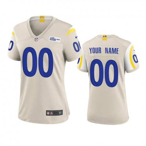 Los Angeles Rams Custom Women's Game Jersey - Bone