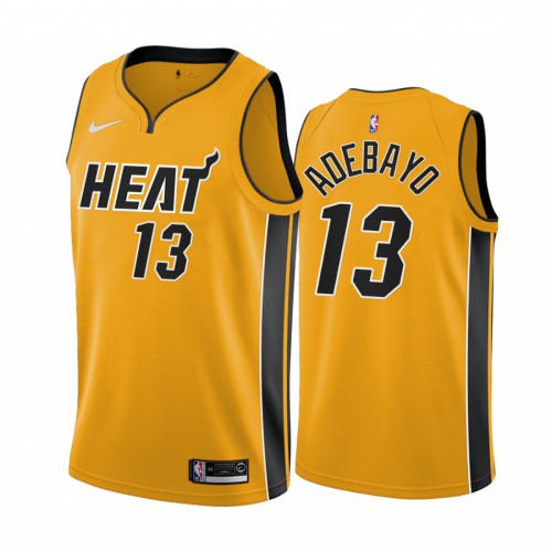 Miami Miami Heat #13 Bam Adebayo Yellow Womens Swingman 2020-21 Earned Edition Jersey Womens