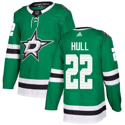 Adidas Dallas Stars #22 Brett Hull Green Home Authentic Stitched Jersey Men's