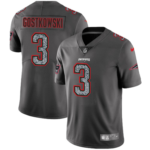 New England Patriots #3 Stephen Gostkowski Gray Static Men's Stitched Vapor Untouchable Limited Jersey Men's