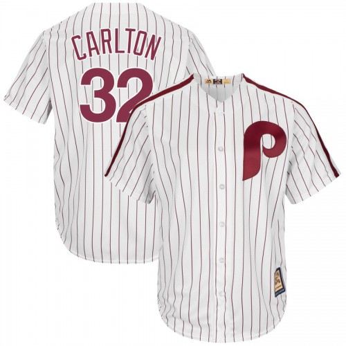 Philadelphia Philadelphia Phillies #32 Steve Carlton Majestic Cooperstown Collection Cool Base Player Jersey White Men's