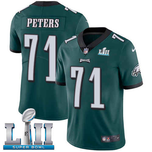 Philadelphia Eagles #71 Jason Peters Midnight Green Team Color Super Bowl LII Youth Stitched Vapor Untouchable Limited Jersey Youth